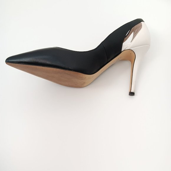 WHITE HOUSE BLACK MARKET WOMENS BLACK/WHITE PUMPS SIZE 9.5M - Picture 9 of 16